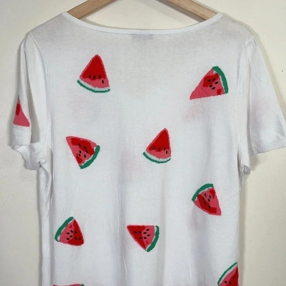 TALBOTS | BEADED WATERMELON SHORT SLEEVE TEE - Picture 9 of 13